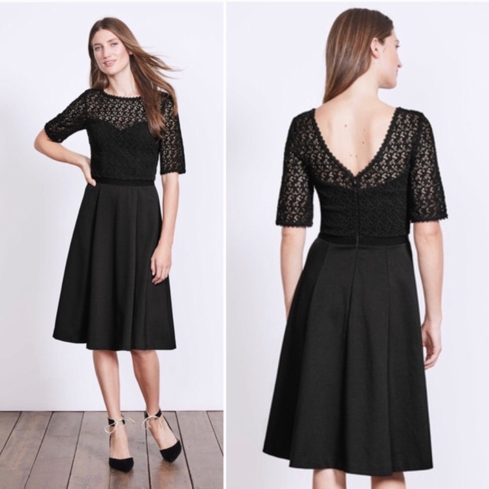 Boden ponte Lisa lace overlay dress 12